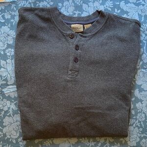 L.L. Bean Men's Charcoal Long Sleeve Shirt 100% Cotton